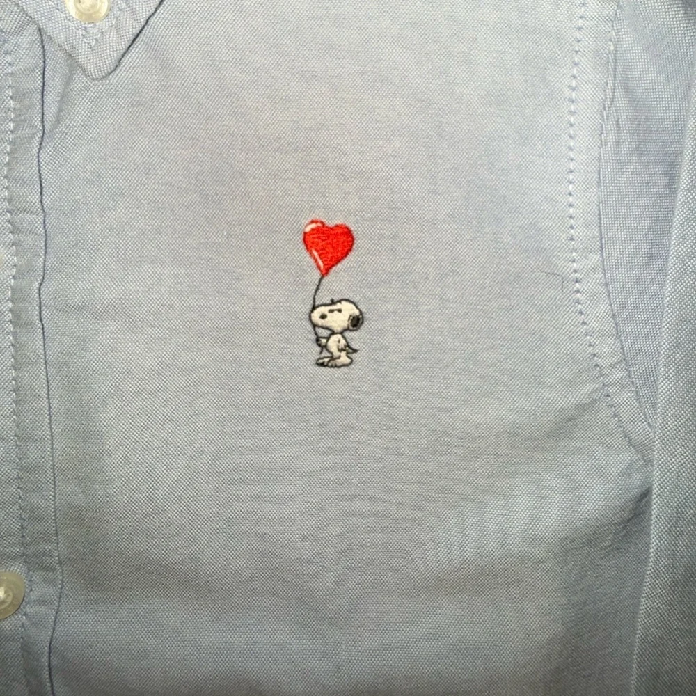 Janie and Jack PEANUTS™ Snoopy Oxford button down Shirt size 6